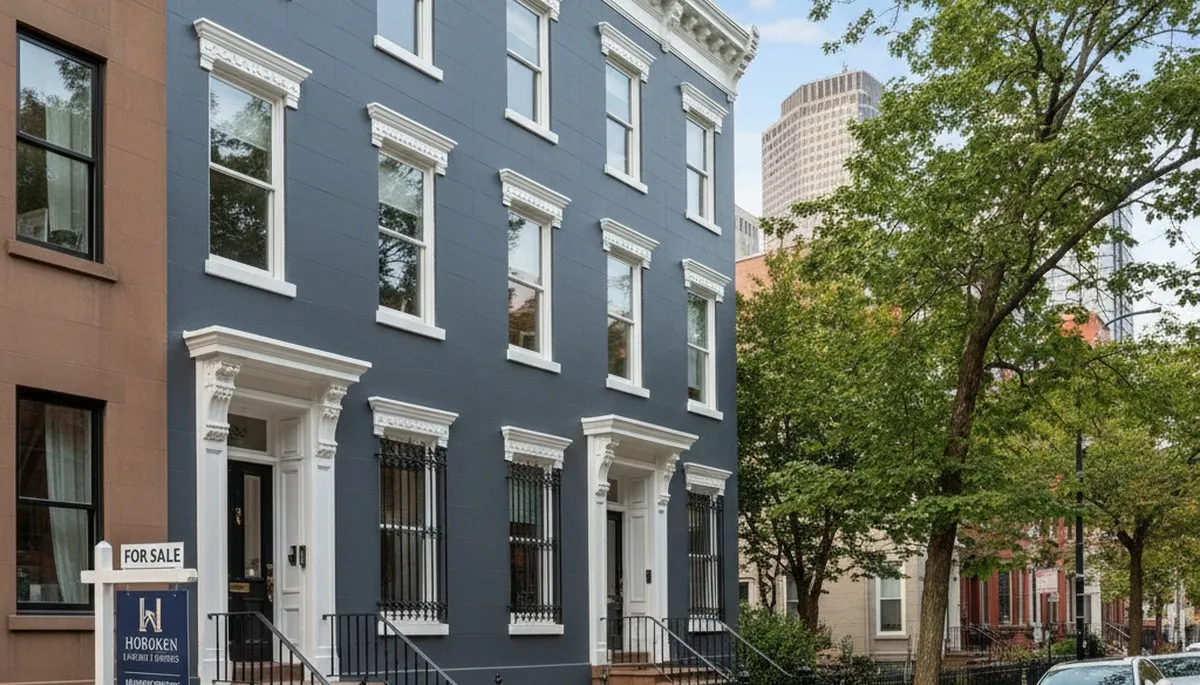 Fresh exterior house painting in Hoboken NJ with smooth, durable finish by local professional painters