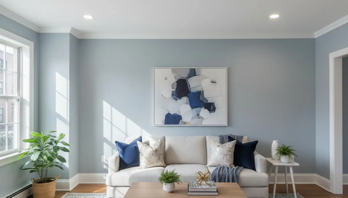 Finished interior painting in Hoboken, NJ showcasing smooth walls and professional house painter results